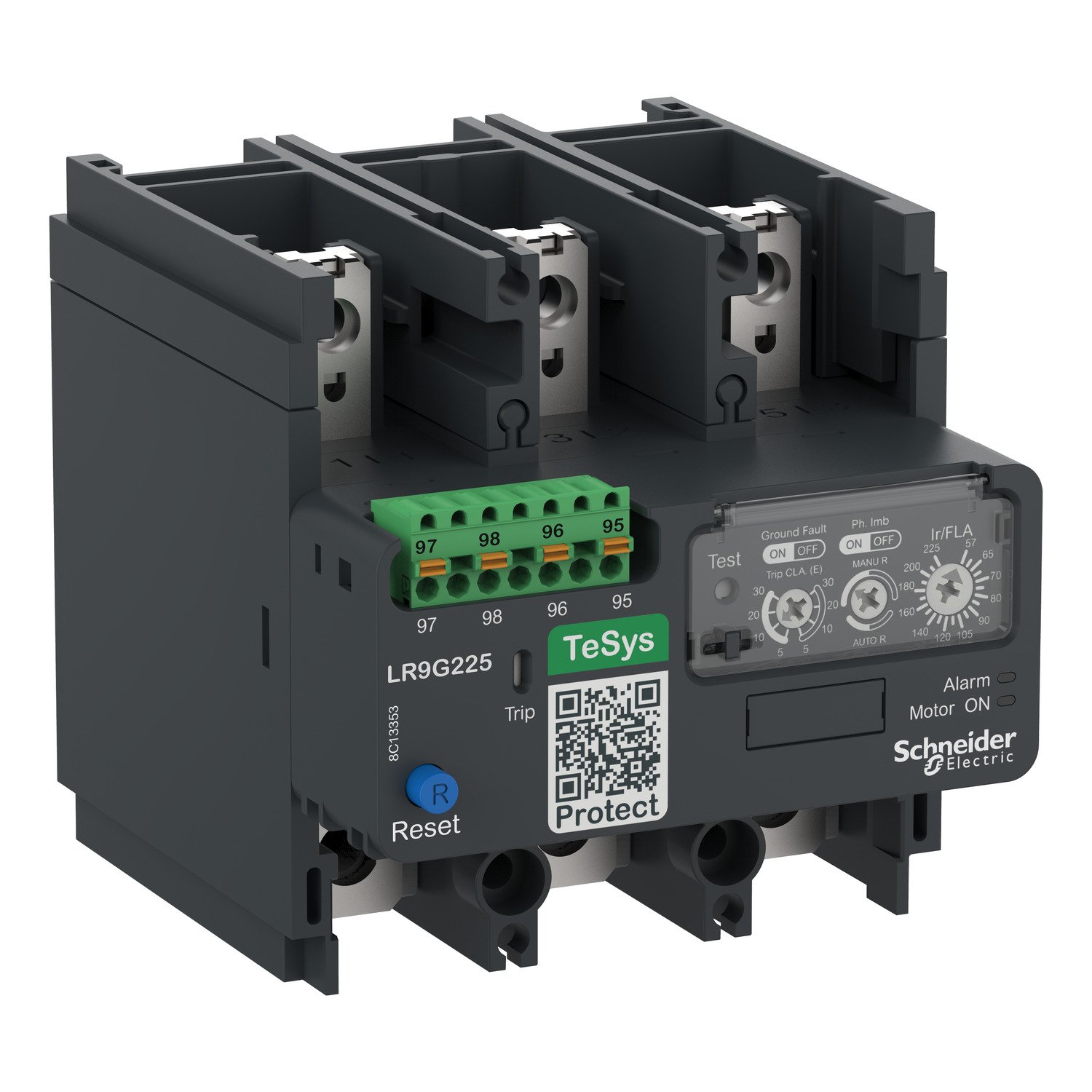 Schneider Electric LR9G225 TeSys Giga electronic thermal overload relay, 57-225A, push-in