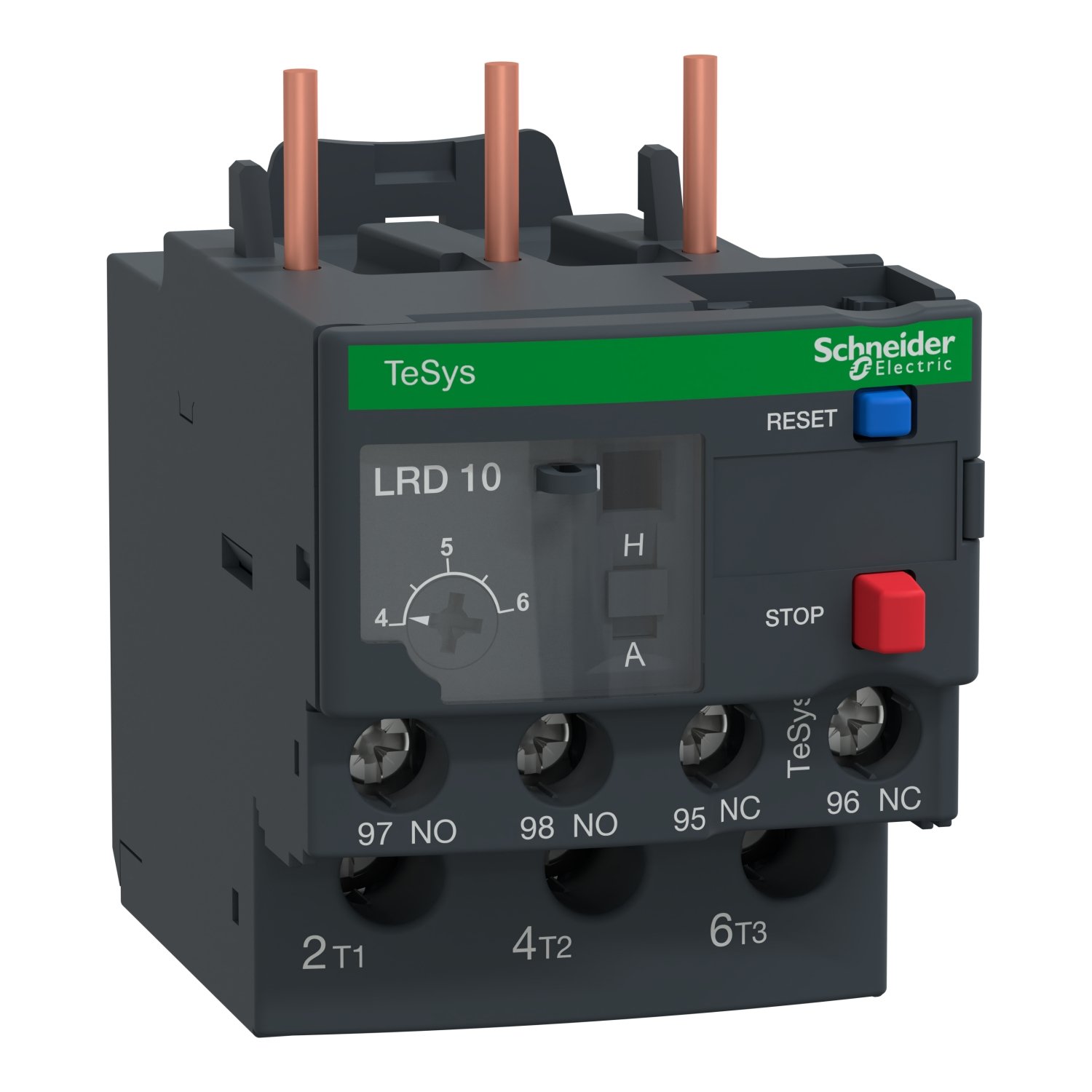 Schneider Electric LRD10 TeSys thermal overload relay, 4-6A, class 10A, screw clamp