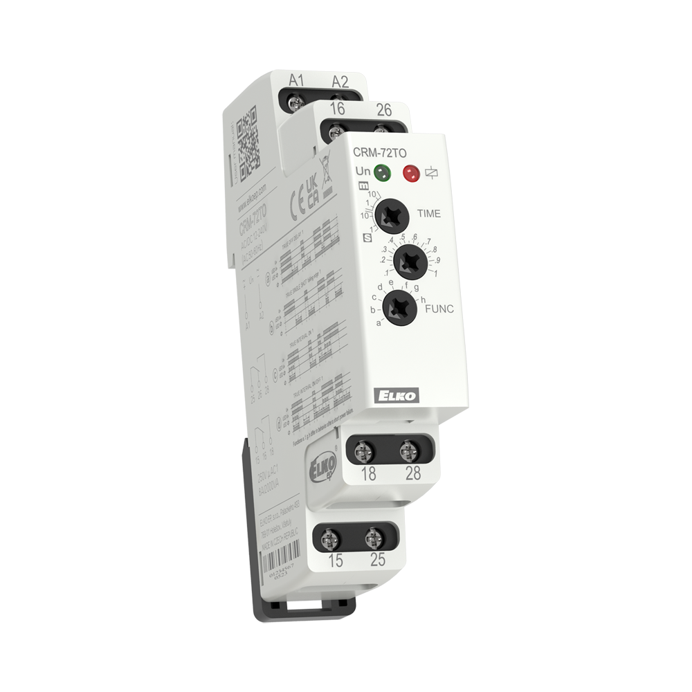 ELKO EP CRM-72TO multifunction "true off" delay time relay, DIN rail, 2-module